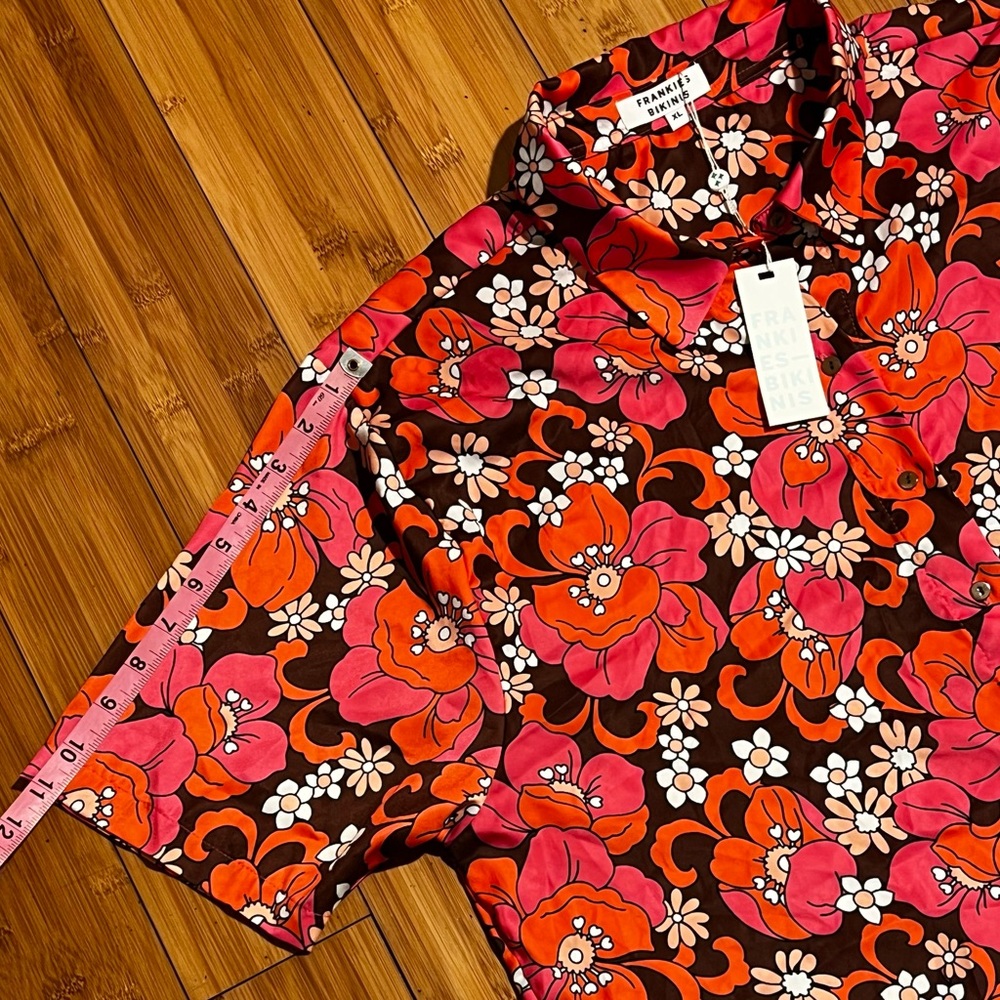 NWT Frankie’s Bikinis Koa Satin Cover Up Shirt Size XL - Picture 7 of 16